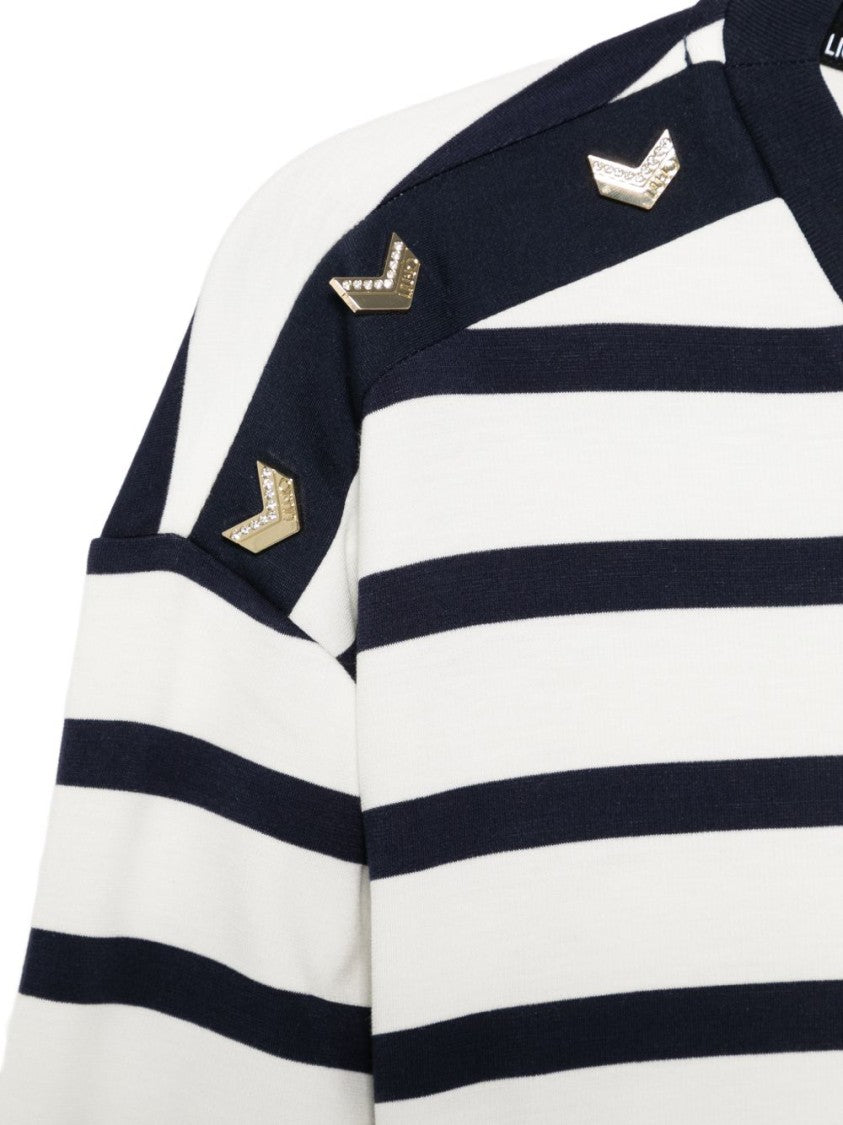 Liu Jo Horizontal Striped Arrow Sweater
