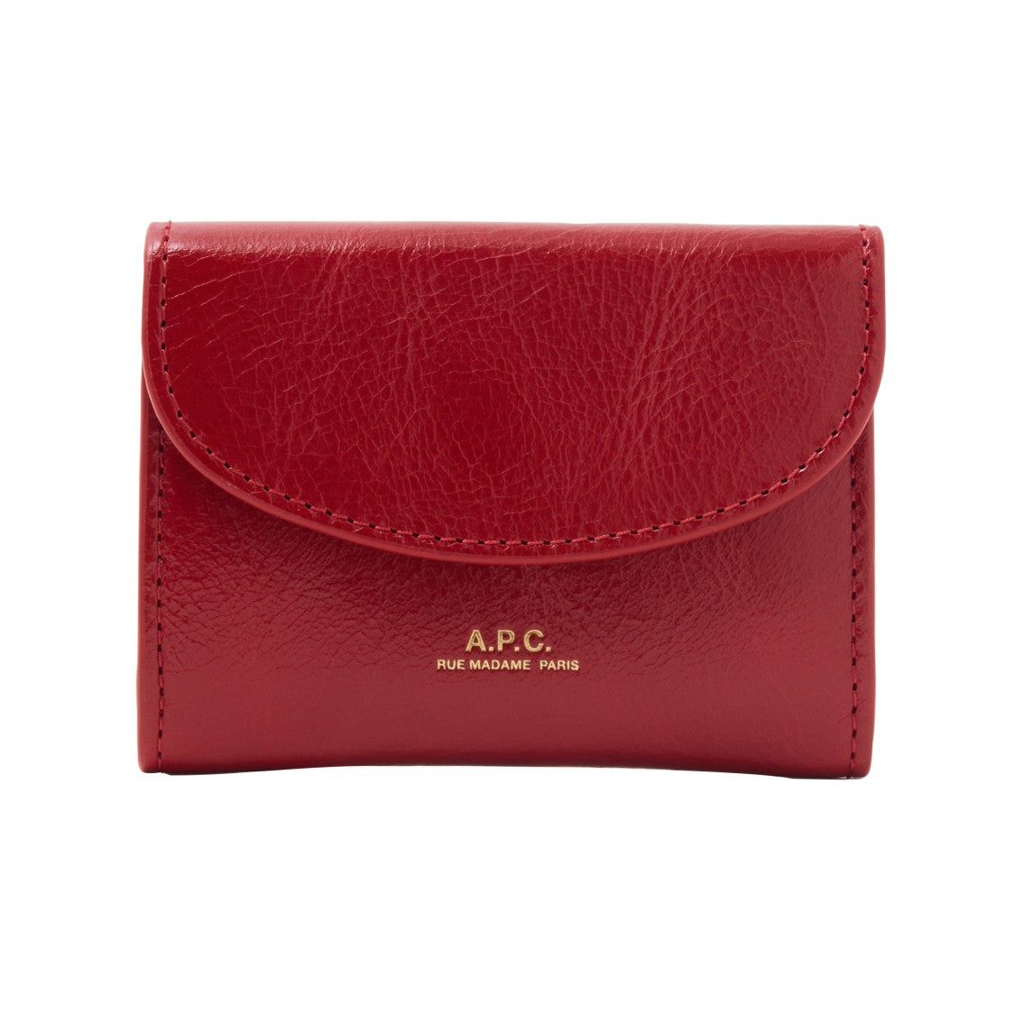 A.P.C. Cherry Red Leather Business Card Holder