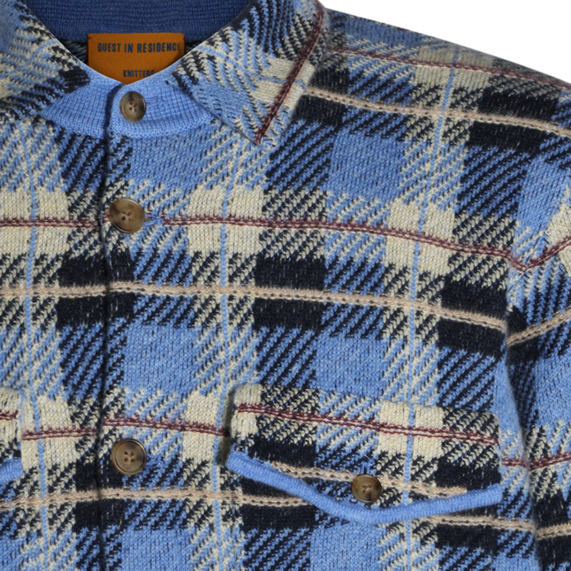 Guest In Residence Plaid Chest Pocket Button-Up Shirt