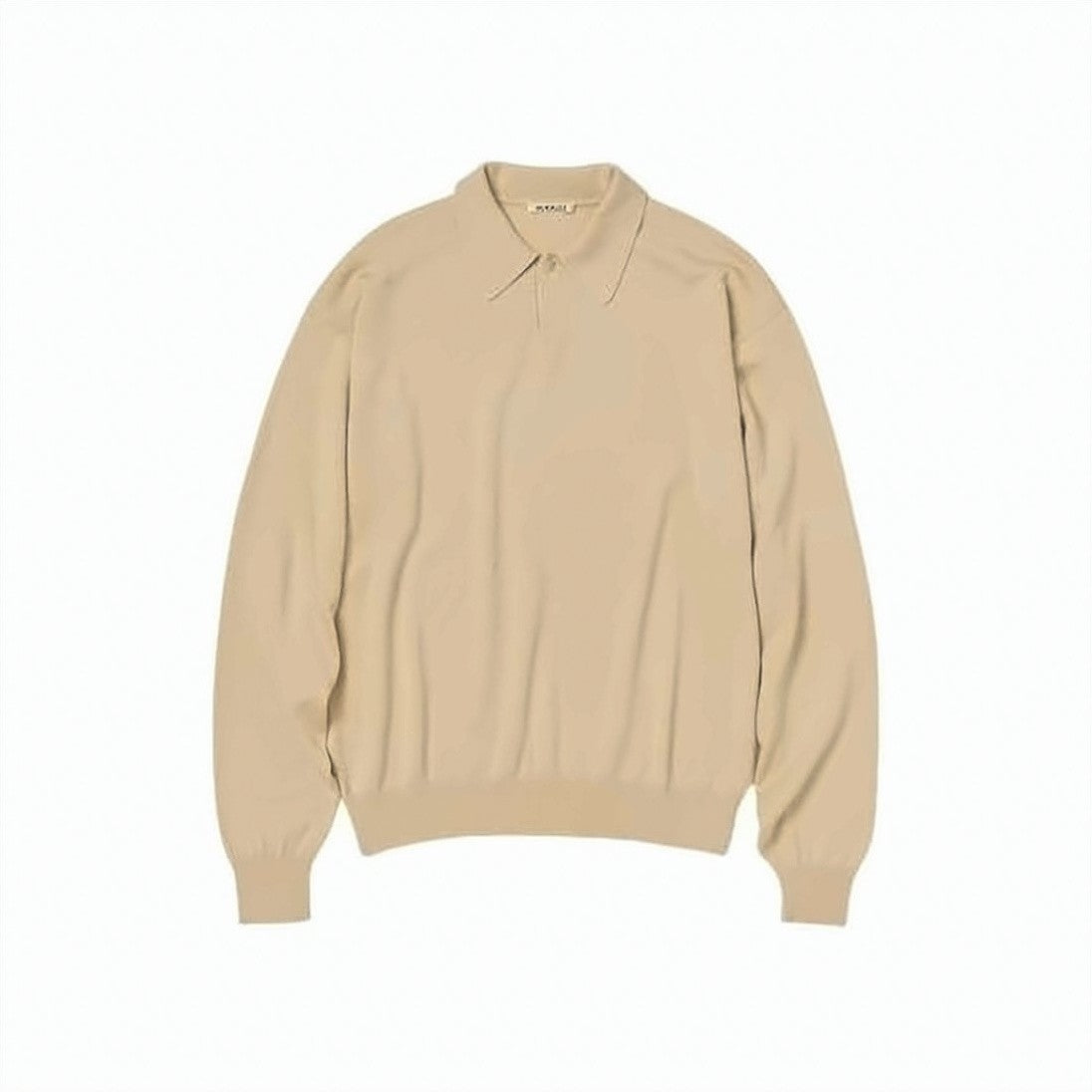 Auralee Long-Sleeve Cashmere-Wool-Silk Polo Shirt