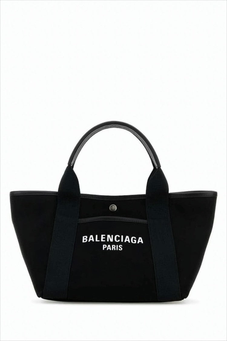 Balenciaga Structured Black Tote Bag With Calf Leather Details