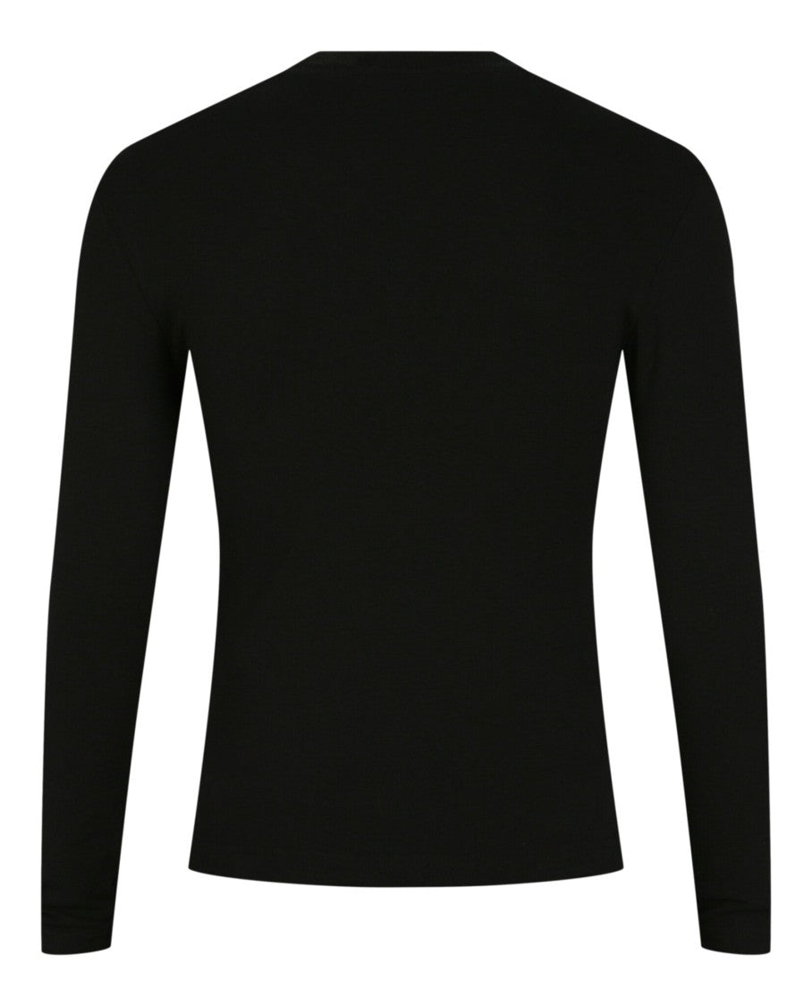 Balenciaga Crystal-Embellished Crewneck Shirt With Ribbed Collar
