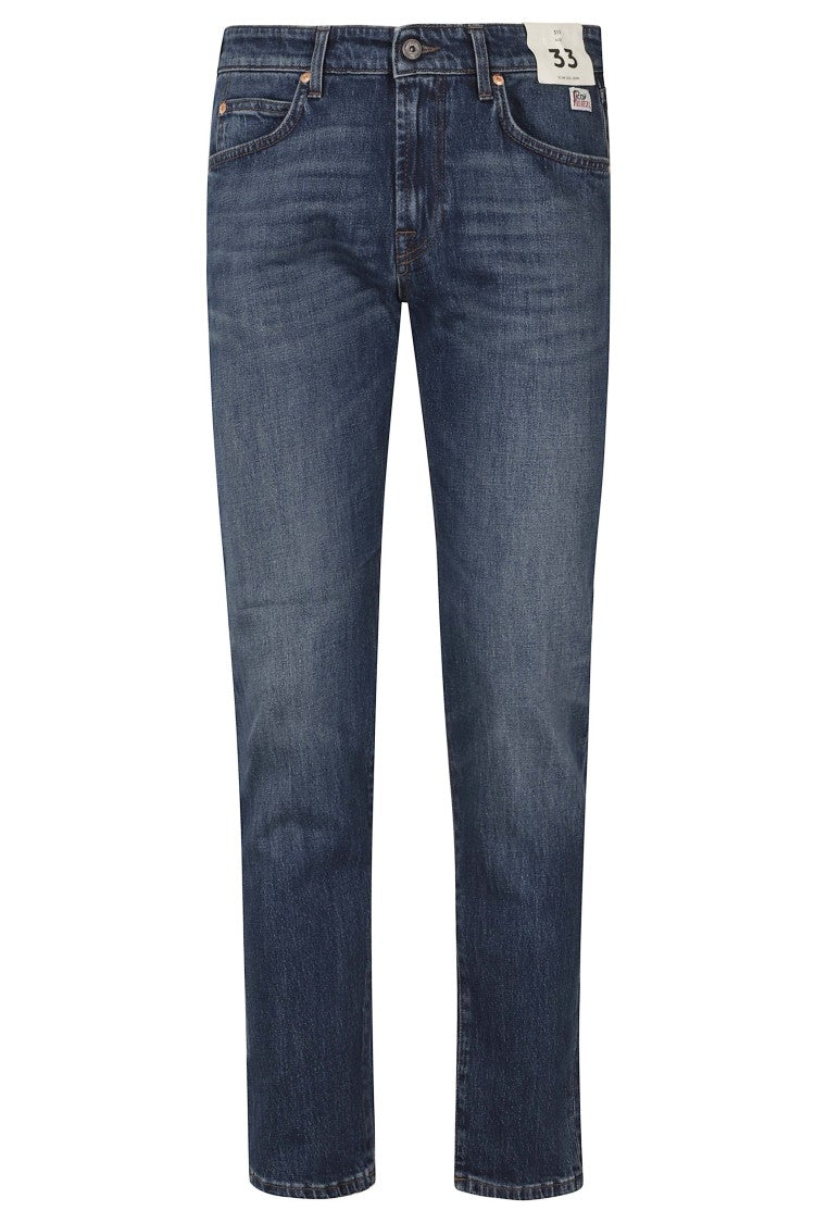Roy Roger's Medium Wash Slim Fit Five-Pocket Straight-Leg Jeans