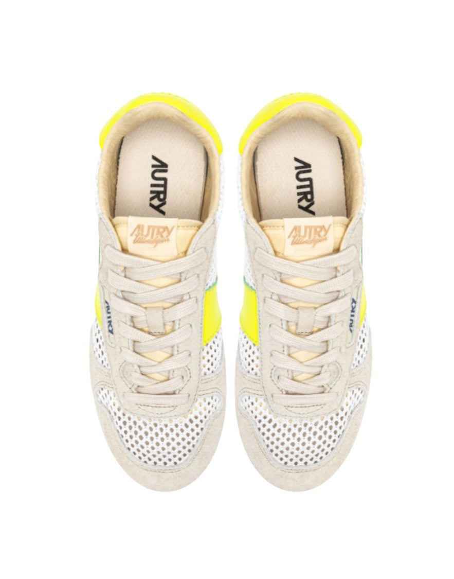 Autry Autry Windspin Women’S Sneakers In Mesh And Leather White Sand And Evening Primrose Wslw Kd02 Windspin Low