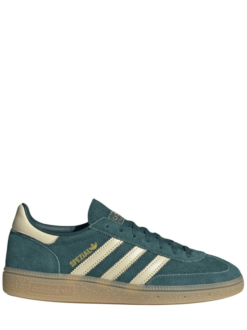 Adidas Low-Top Sneaker With Textured Suede Upper And Gold Accents