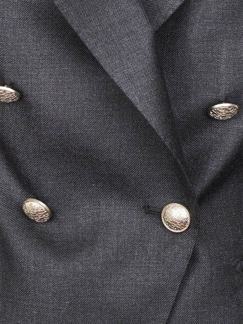 Tagliatore Double-Breasted Tailored Blazer With Metallic Accents