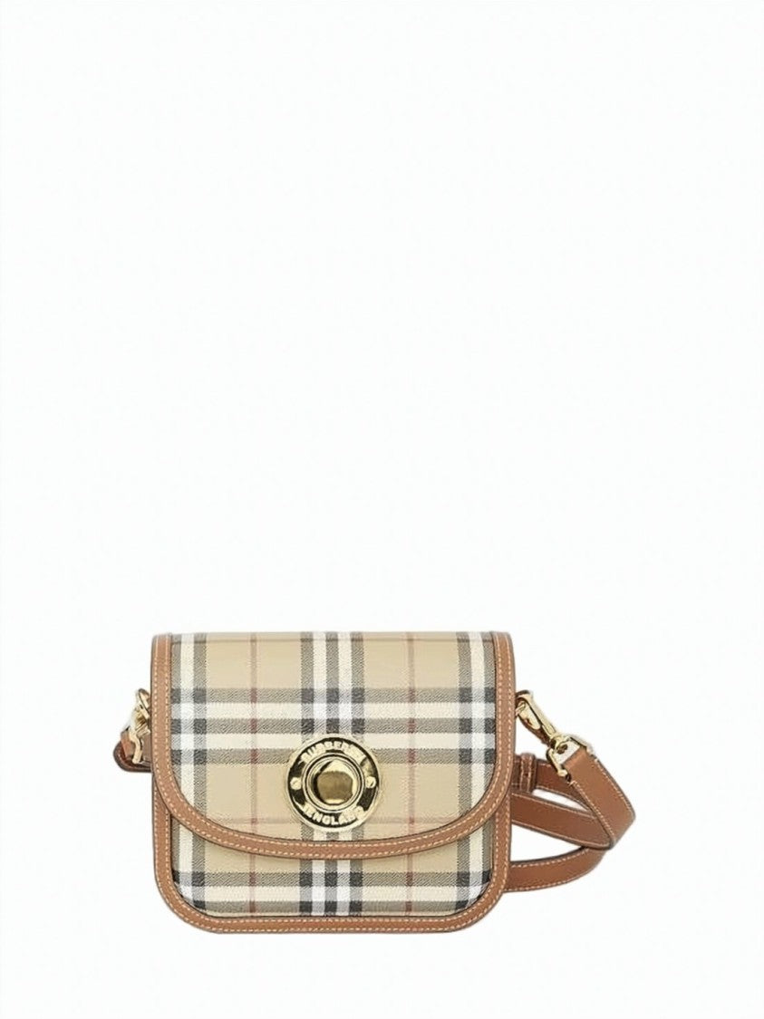 Burberry Small Rectangular Bag With Classic Checkered Pattern And Gold-Tone Clasp