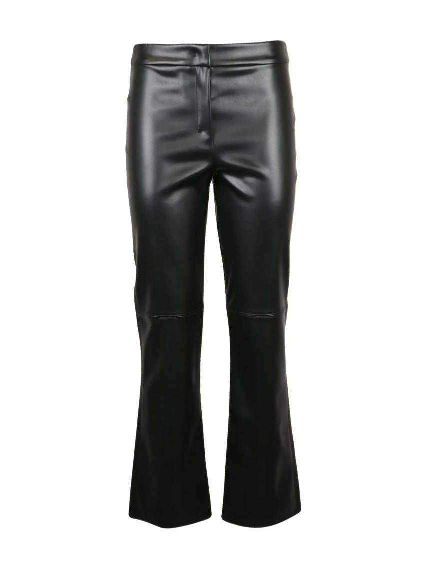 Max Mara Fluid Drape Black Trousers With Flared Leg And Practical Pockets