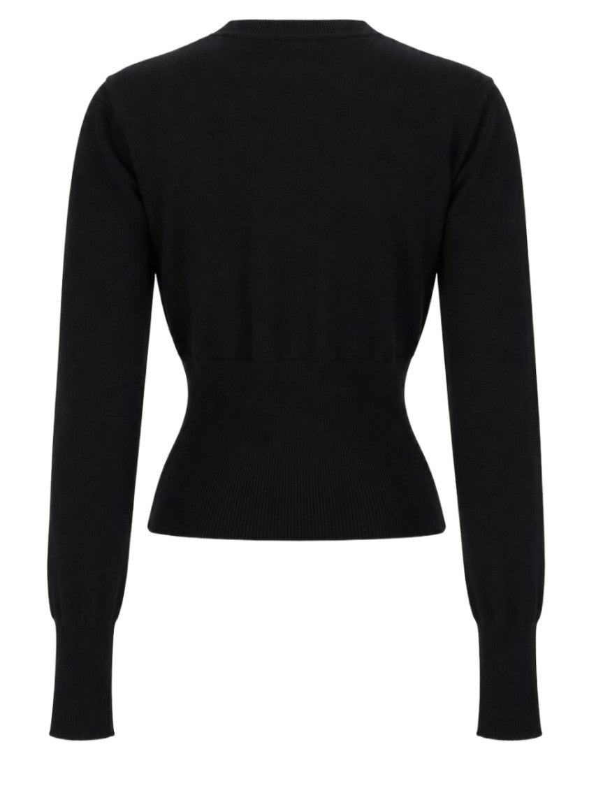 Vivienne Westwood Cropped Fitted Cardigan With Ribbed Cuffs And Button Detail