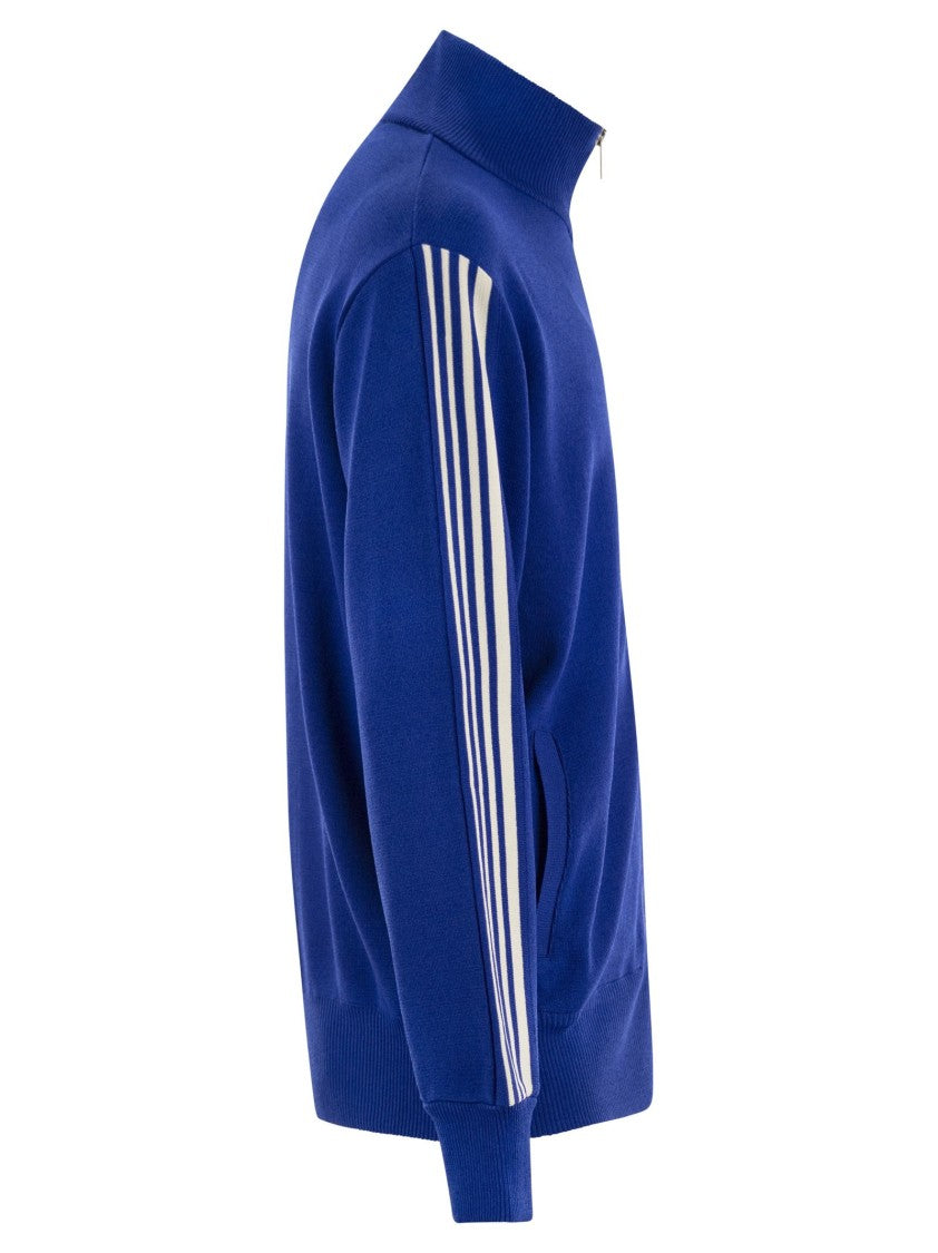 Autry Knitted Tennis-Style Zip Sweatshirt