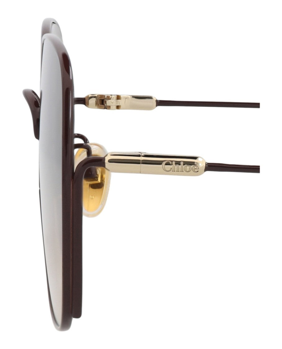 Chloé Square-Frame Metal Sunglasses