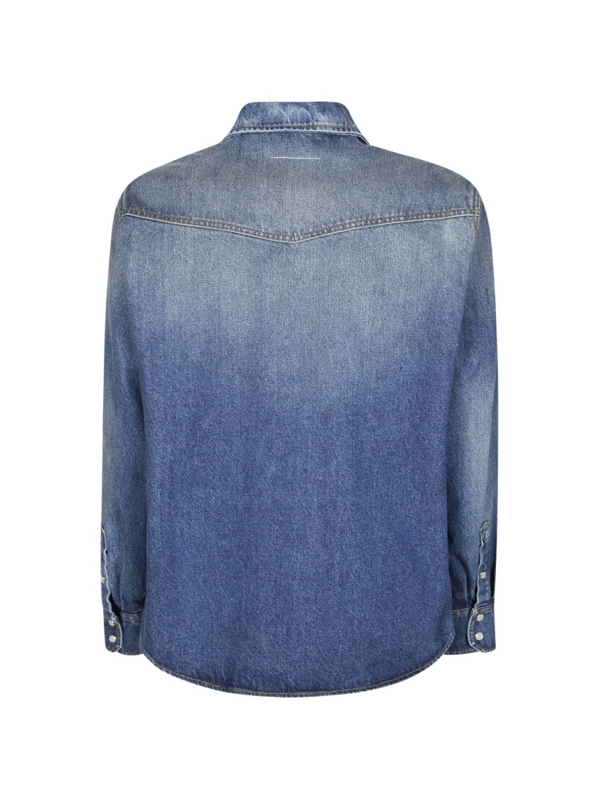 Mm6 By Maison Margiela Embellished Denim Overshirt