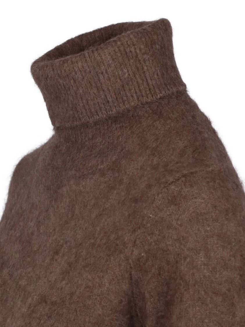 Parosh Relaxed Fit Ribbed Turtleneck Sweater