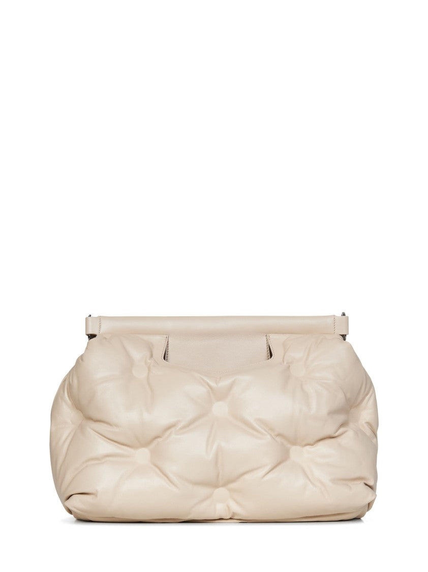 Maison Margiela Almond-colored quilted leather shoulder bag