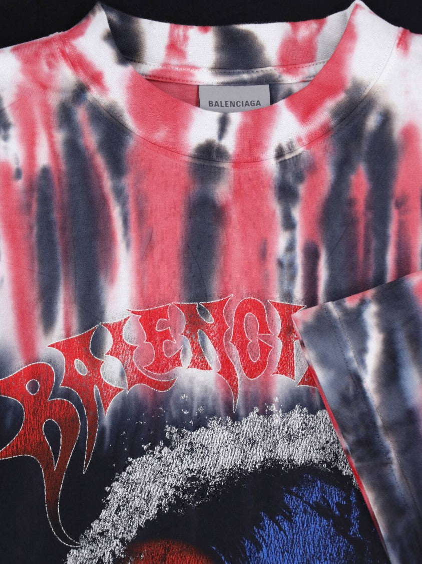 Balenciaga Tie-Dye Graphic Printed T-Shirt With Classic Crew Neckline