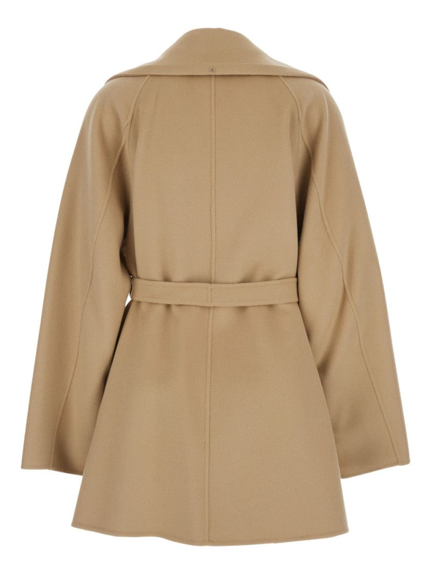 Sportmax Belted Short Coat With Wide Lapel