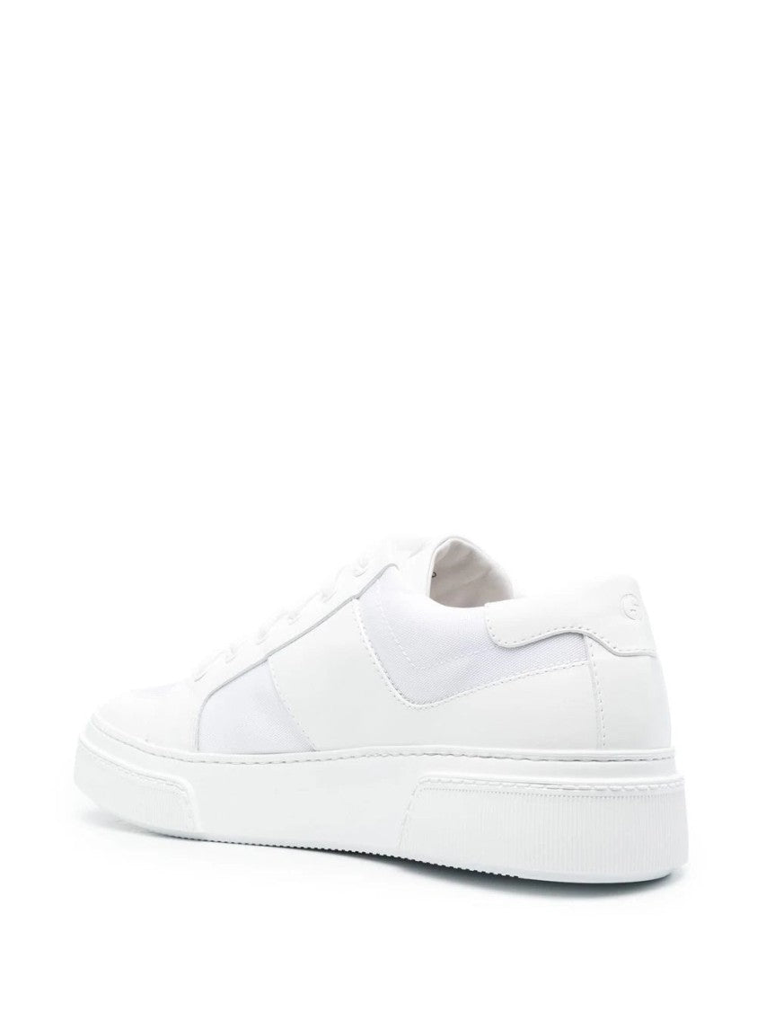 Giorgio Armani Closed White Trainers With Design