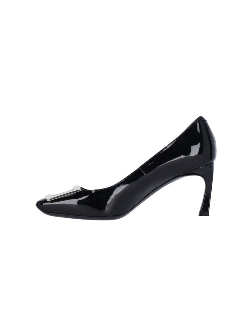 Roger Vivier Black Trompette Patent Calf Leather Pumps