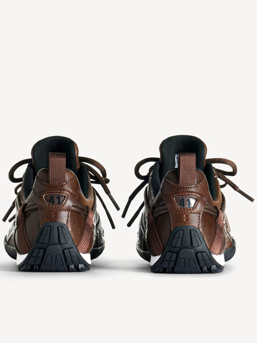 Balenciaga Radar Leather Brown Leather Shoes