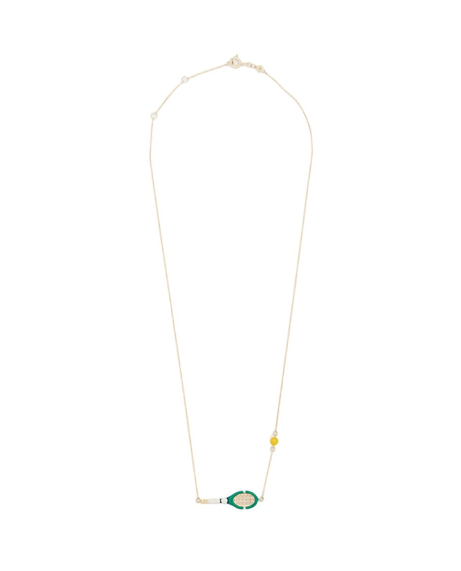Aliita Gold/Green Tennis Pelota 9K Gold Necklace