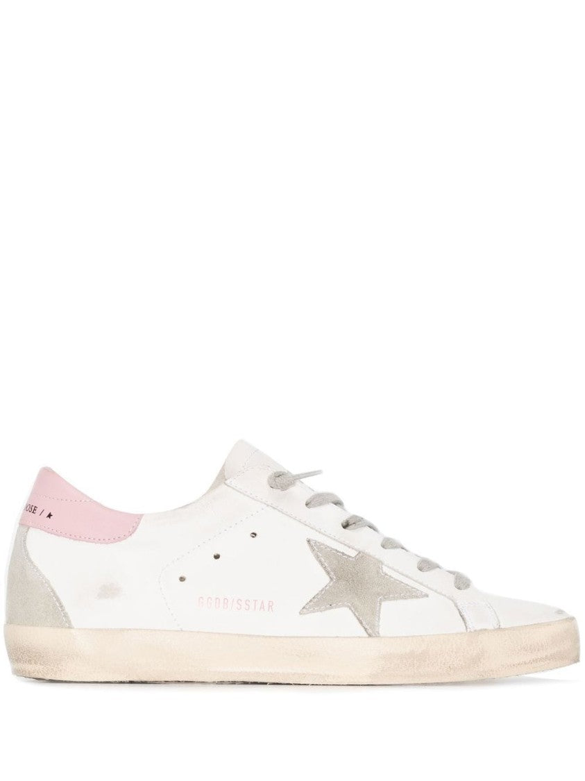 Golden Goose Distressed Low-Top Sneakers With Grey Star Detail