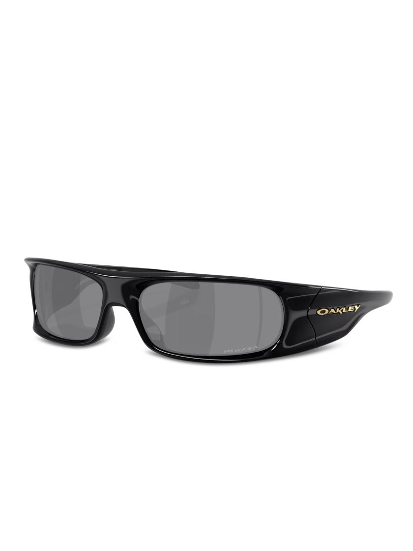 Oakley Glossy Black Rectangular Sunglasses