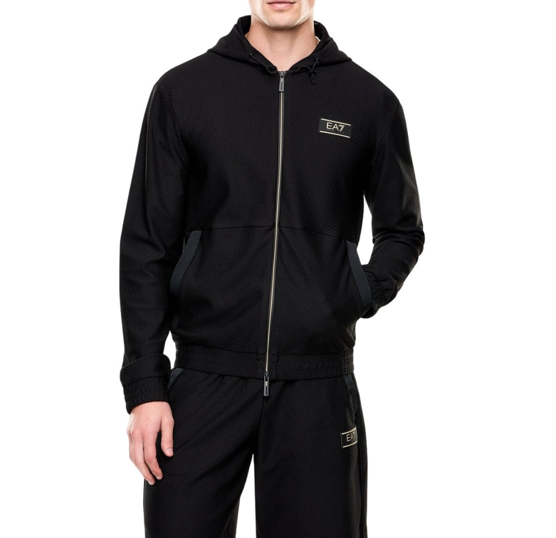 Ea7 Emporio Armani Full-Zip Sweatshirt With Drawstring Hood