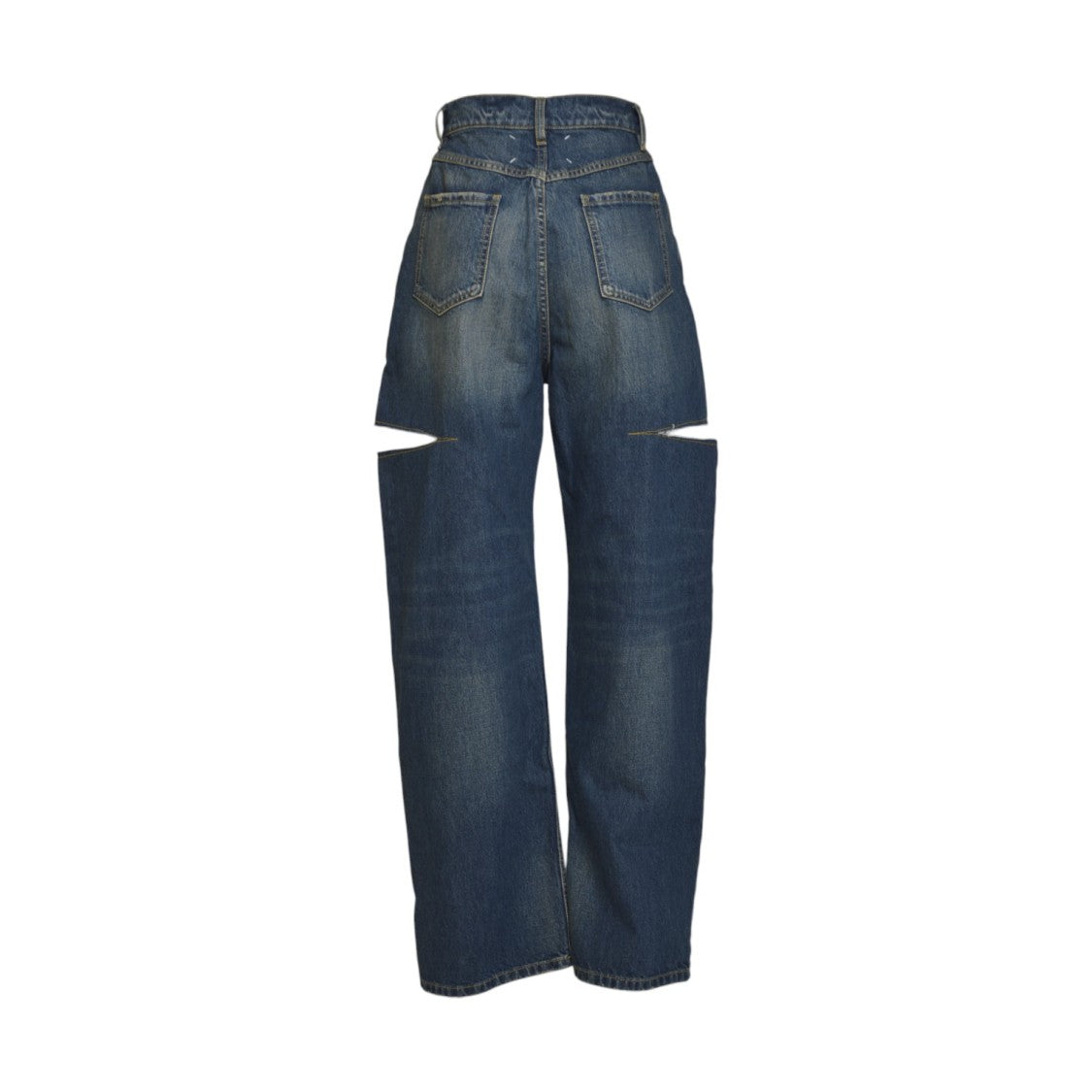 Maison Margiela High-Waisted Wide-Leg Jeans With Horizontal Cut-Out Details