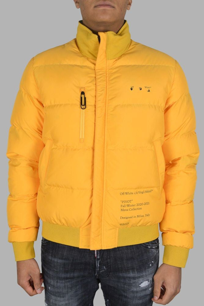 Off-White Reversible Puffer Jacket With Contrasting Design Elements