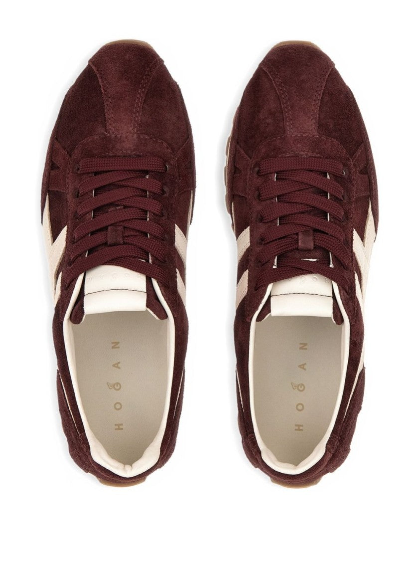 Hogan Bordeaux Vitello Leather Sneakers