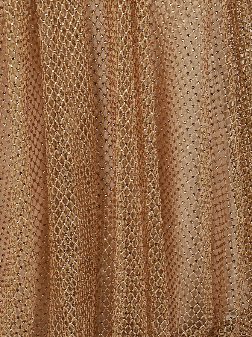 Max Mara Crystal-Embellished Mesh Top With Jersey Inner Layer