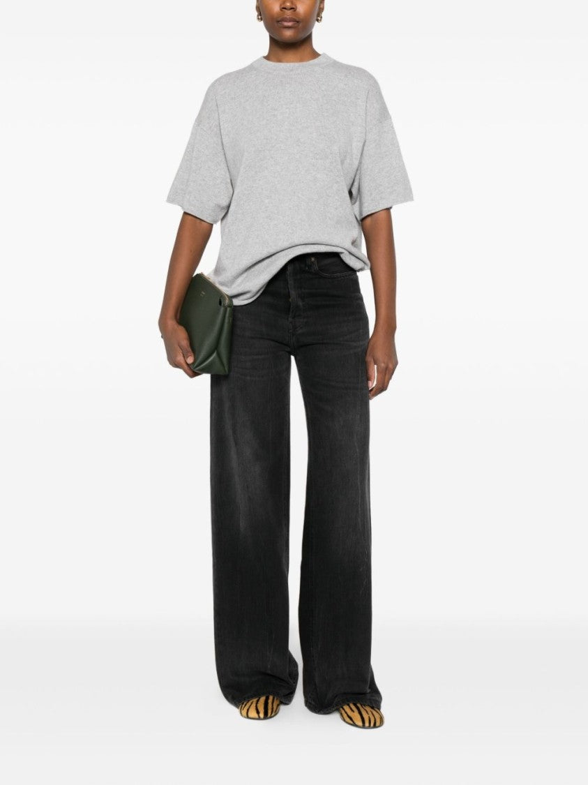 Iois Wide-Leg Black Jeans With High Waist