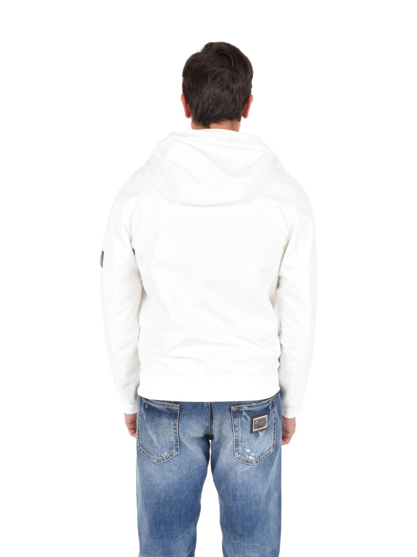 C.P. Company Hooded White Jacket With Lens Detail