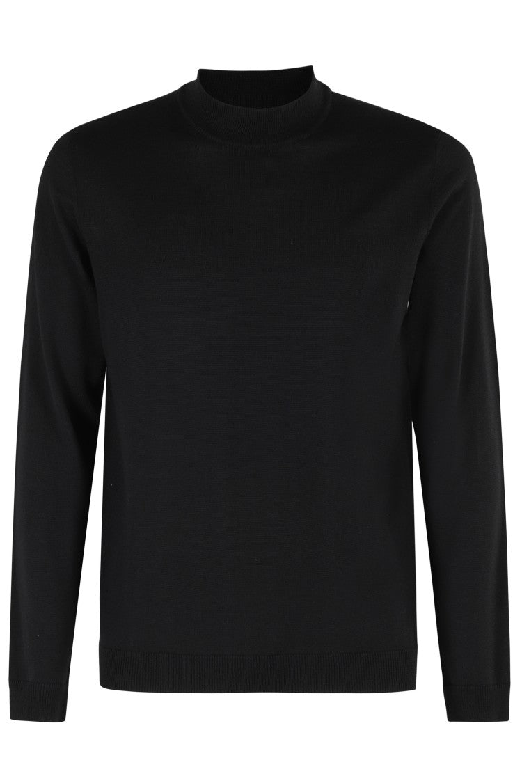 Roberto Collina Long-Sleeve Black Wool Sweater