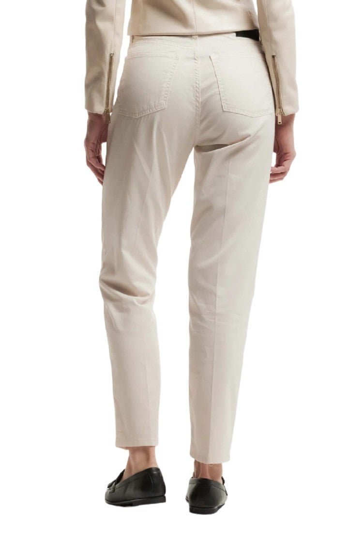 Kocca Beige Straight Trousers With Tailored Fit And Classic Button Closure