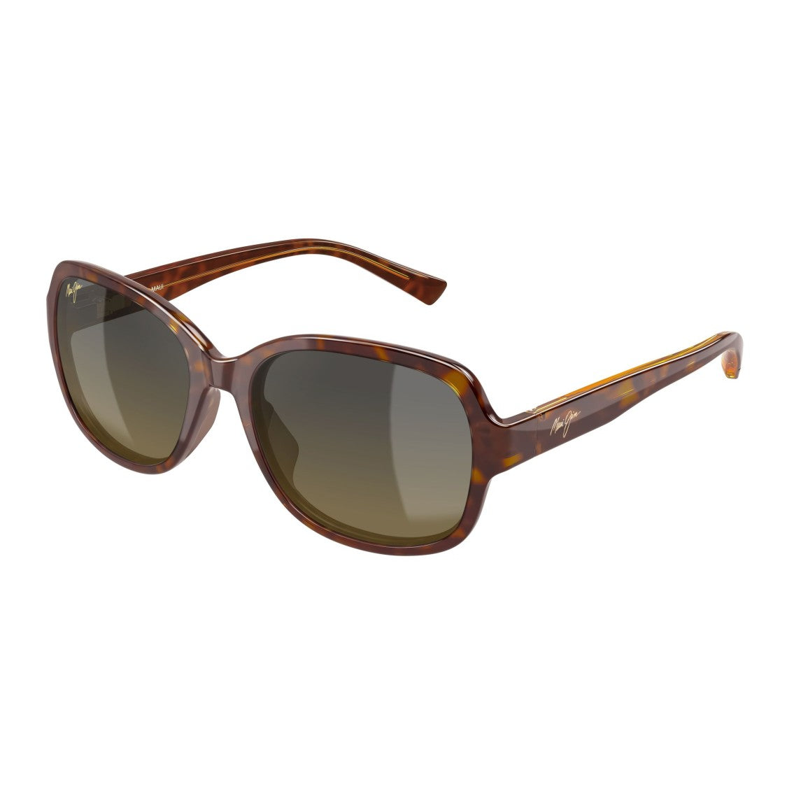 Maui Jim Hiluhilu Large Rounded Square Tortoiseshell Sunglasses With Gradient Lenses