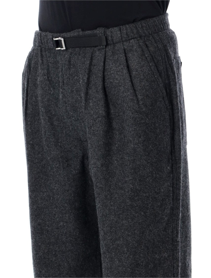 Namamica Relaxed Wide-Leg Belted Textured Melton Flared Pants
