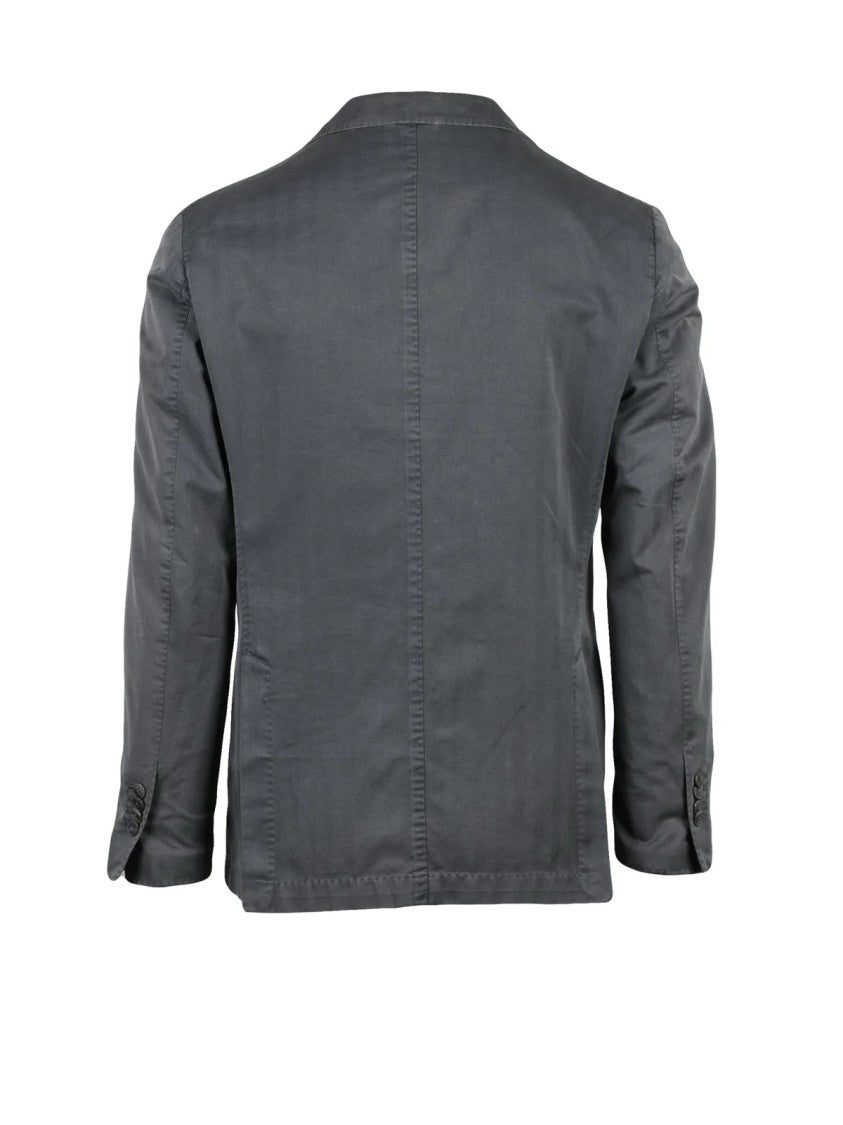 L.B.M. 1911 Grey Cotton Polyamide Elastane Fitted Jacket