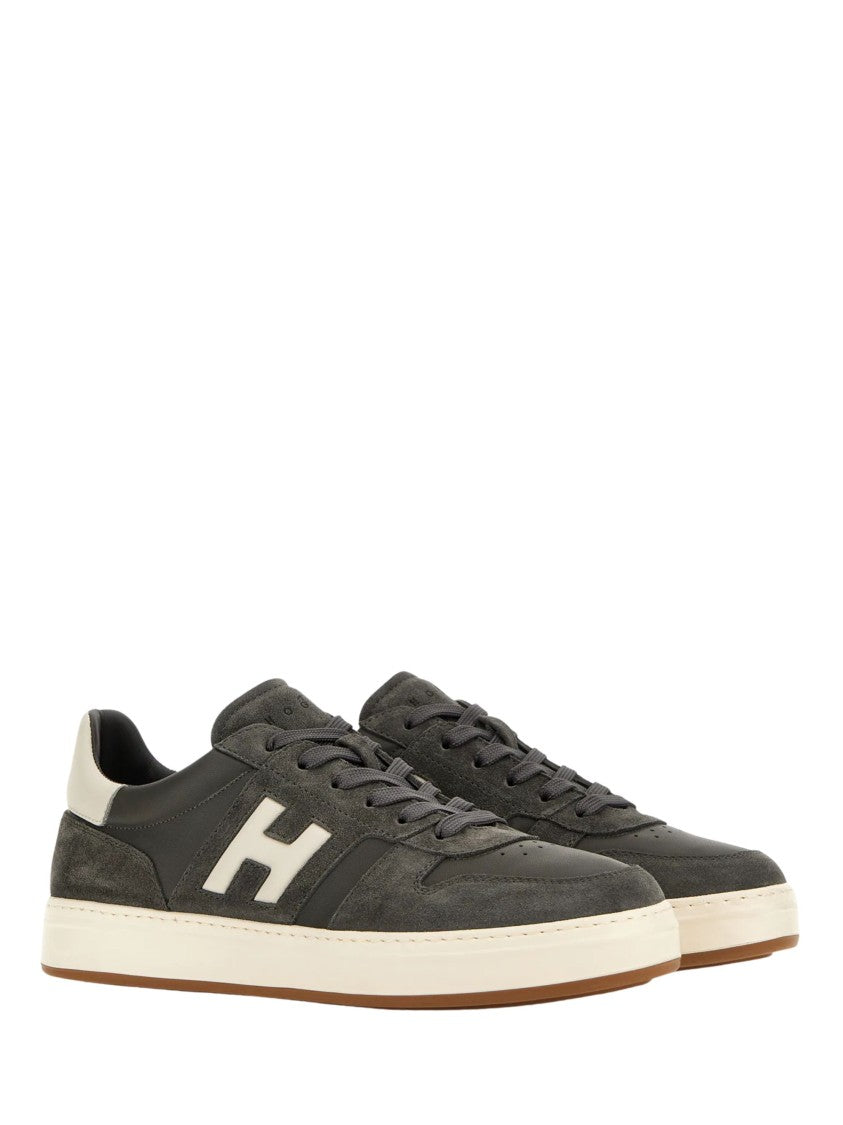 Hogan Dark Grey Suede Overlay Sneakers