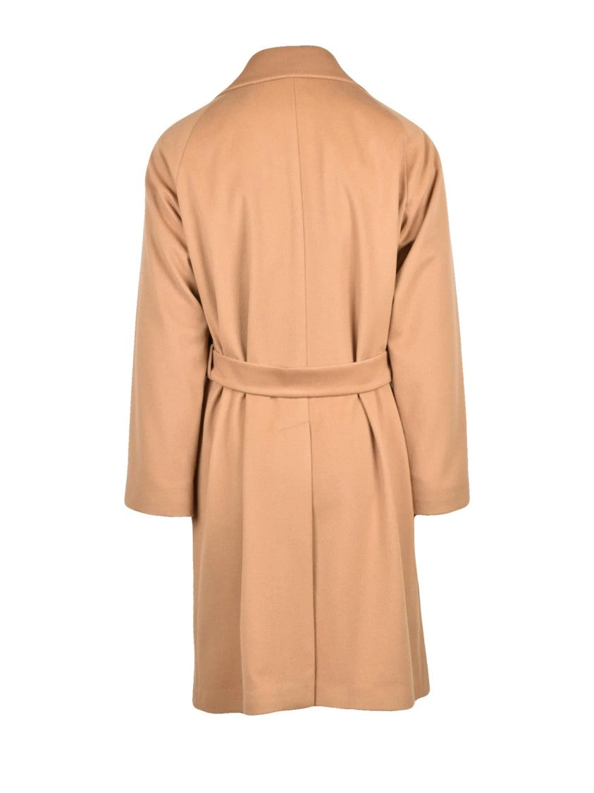 Tagliatore Beige Unlined Virgin Wool-Cashmere Long Coat