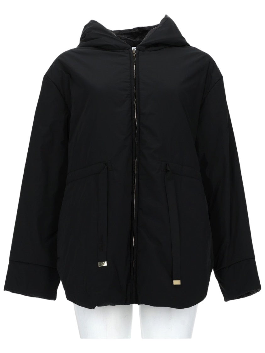 Max Mara Reversible Black Parka With Hood And Adjustable Cuffs