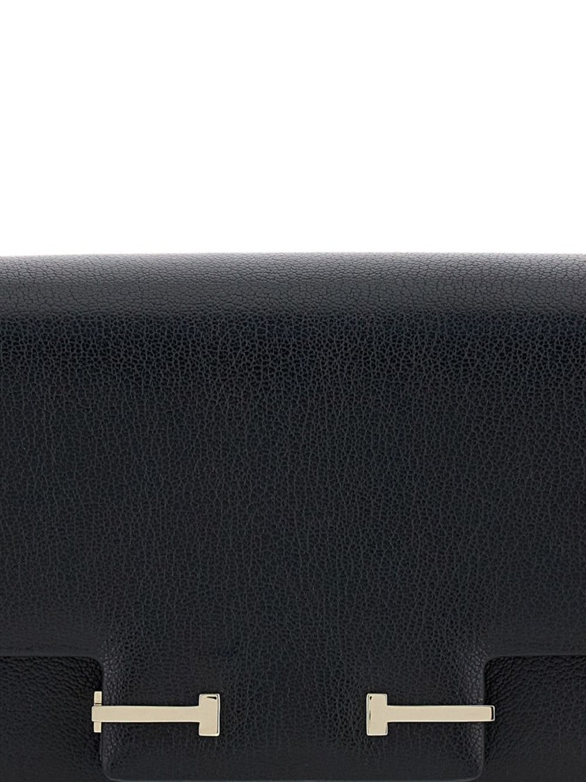 Tom Ford Shoulder Bag In Supple Black Leather