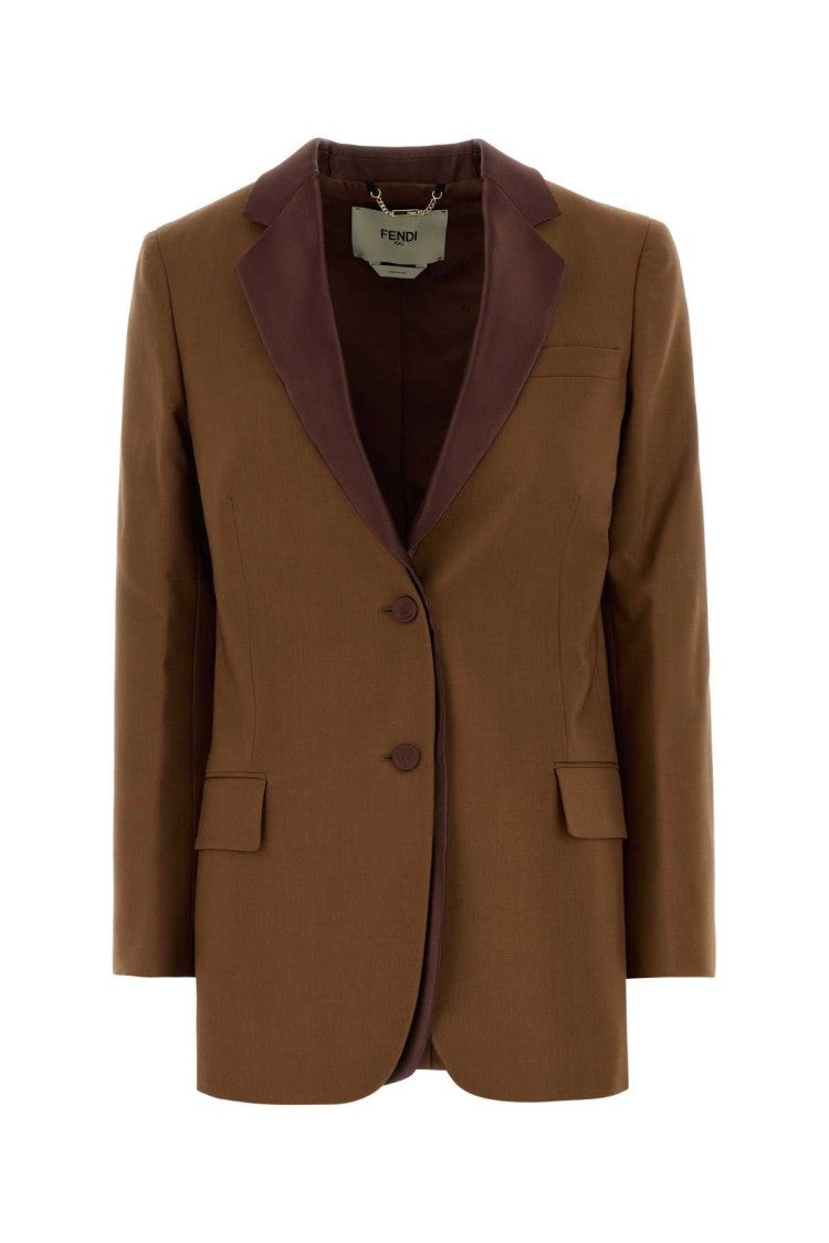 Fendi Caramel Wool Blend Blazer