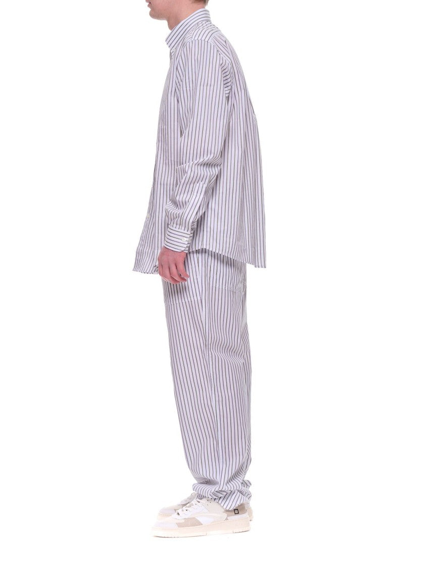 Cellar Door Sage Men’S Striped Cotton Shirt