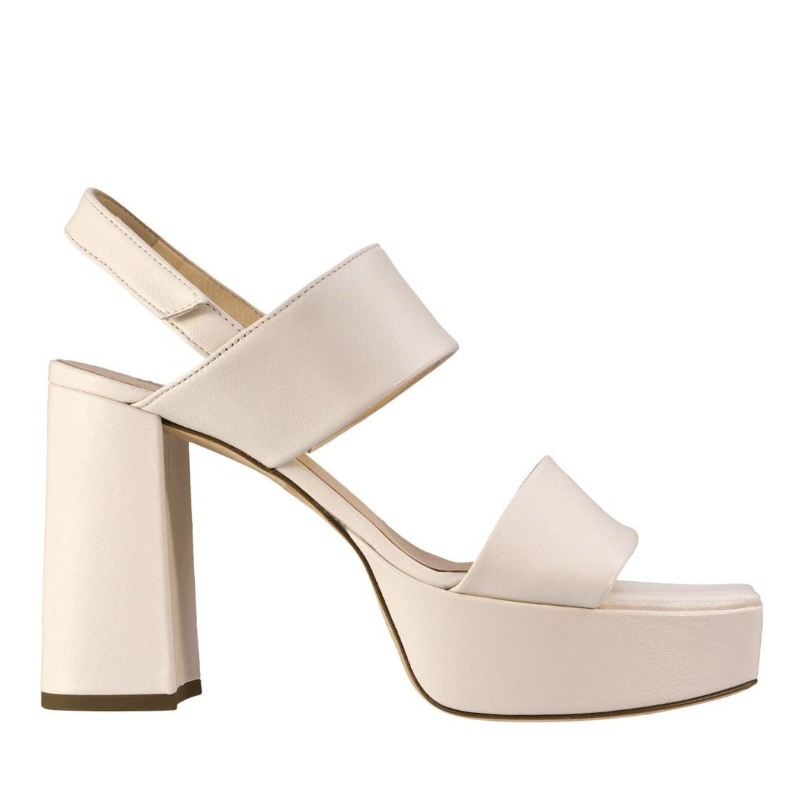 Högl White Cindy High Block Heel Slingback Sandals