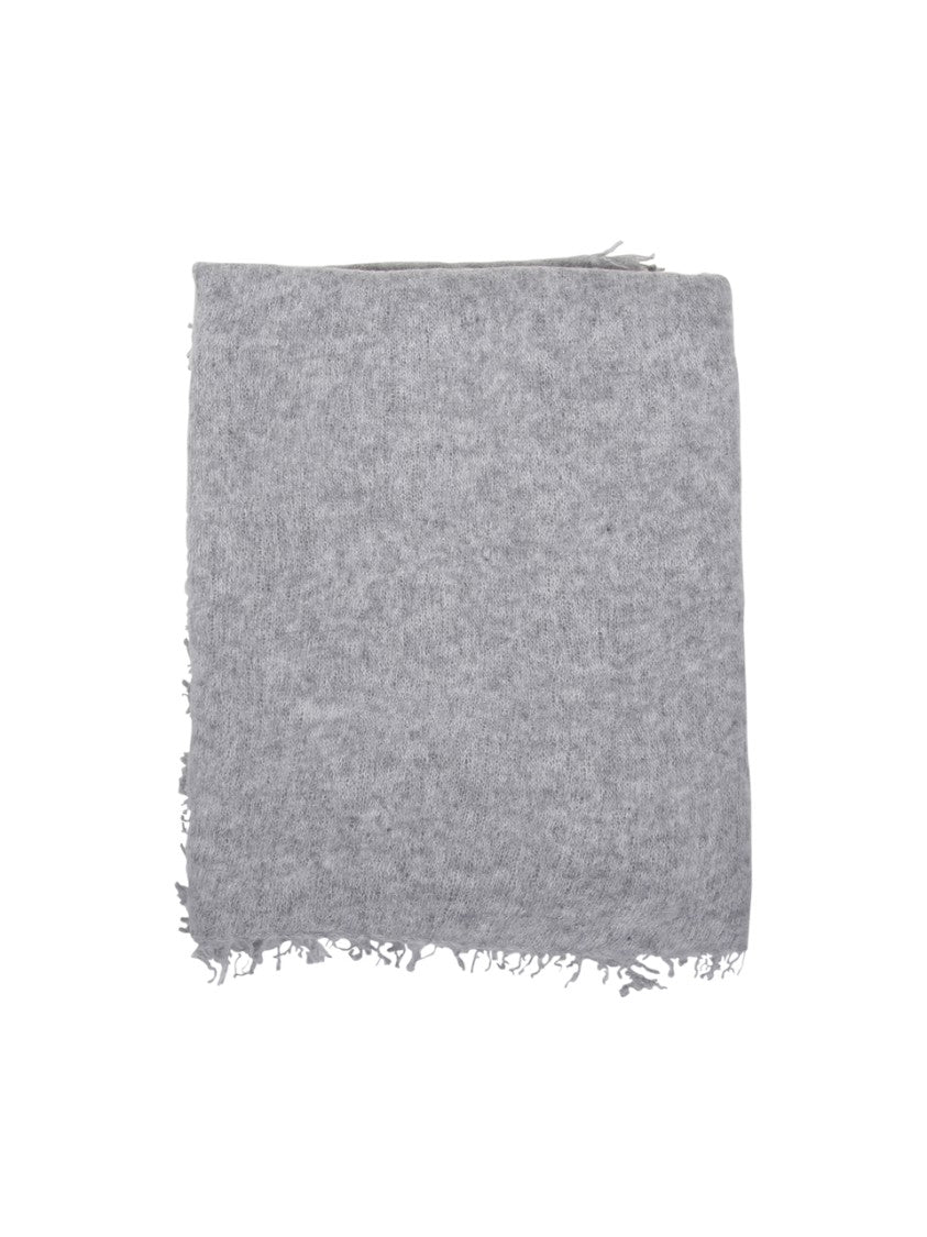 Mouleta Fringed Cashmere Scarf In Luxurious Grey