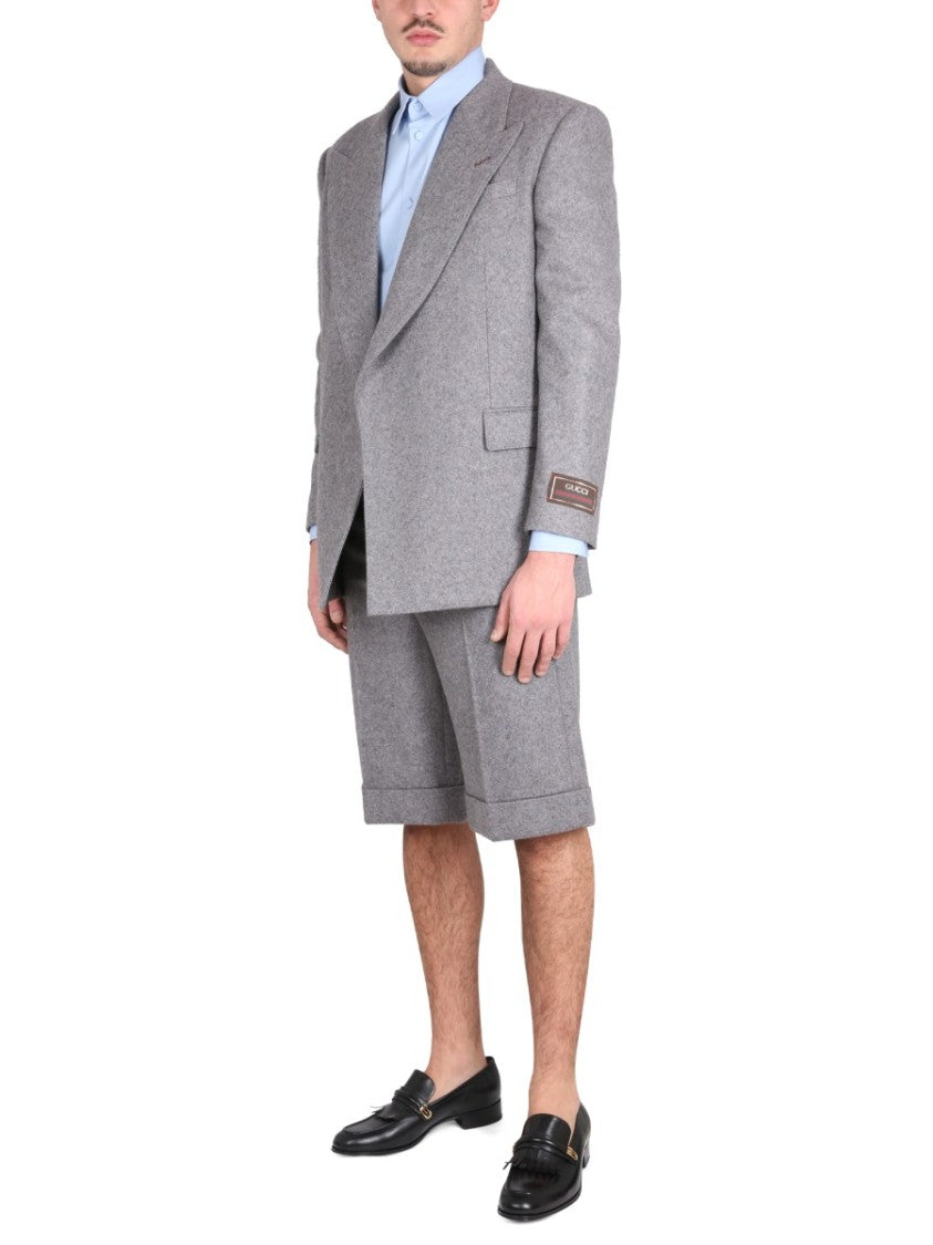Gucci Tailored Melange Wool-Cashmere Blend Shorts