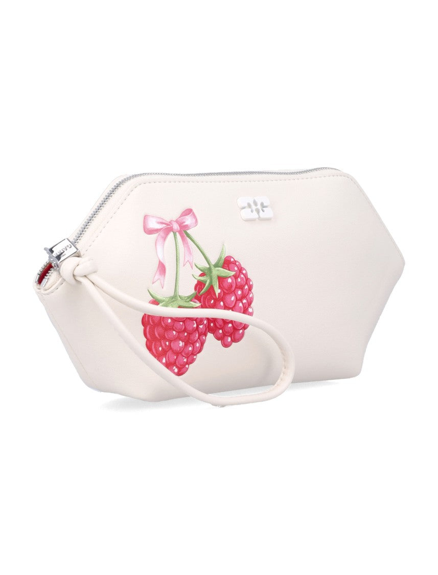 Ganni Bou Poutxch Raspberry Wristlet Pouch