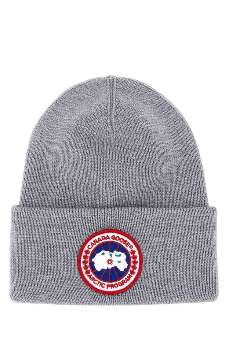 Canada Goose Classic Grey Hat With Structured Crown And Curved Brim