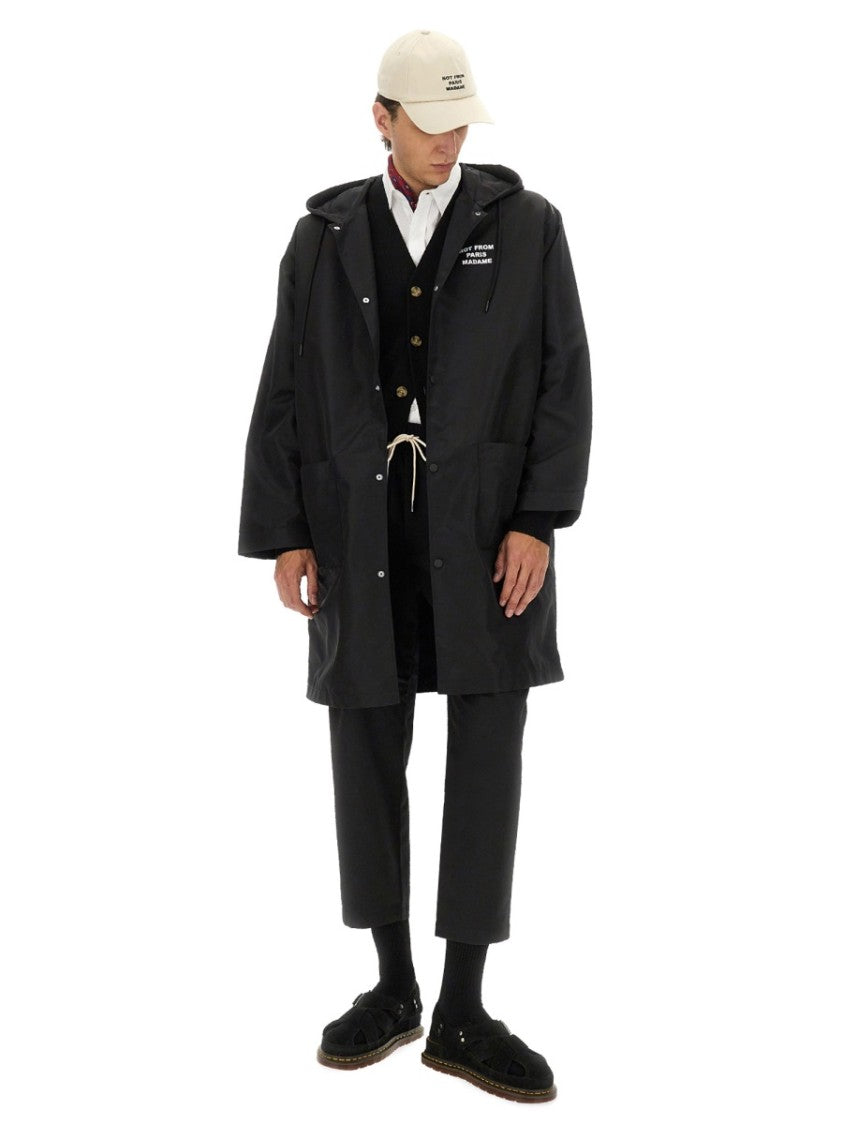 Drôle De Monsieur Relaxed Fit Hooded Parka With Unique Text Details